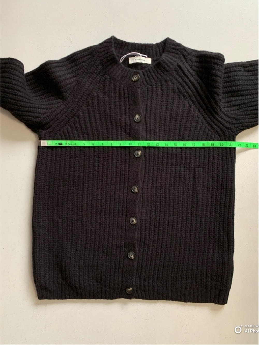 Everlane Black The Fisherman Cardigan in Cloud Size Small NWT Cozy Fall Winter - Picture 14 of 16